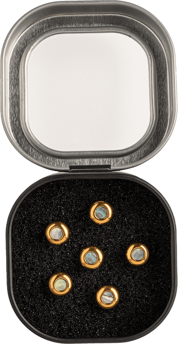 LIQUID METAL BRIDGE PINS GOLD PAUA