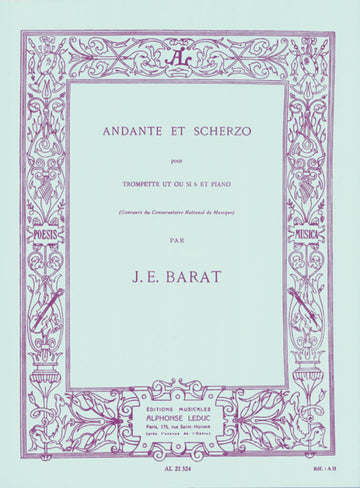 Barat JOSEPH-edouard - Andante & Scherzo - Trompette & Piano
