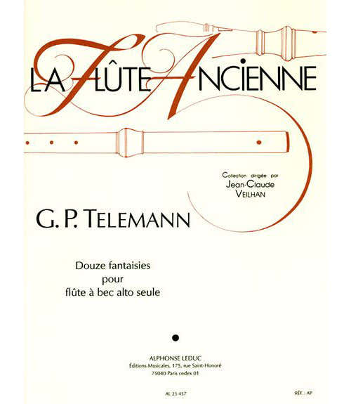 TELEMANN G. PH. - 12 FANTAISIES - FLUTE A BEC ALTO SEULE