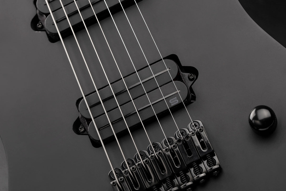 Humbucker 7-saitig Black Jupiter Rails, Signatur von Wes Hauch, Steg, schwarz
