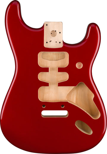Deluxe Stratocaster HSH Korpus aus Erle, Stegmontage mit 2 Punkten, Candy Apple Red