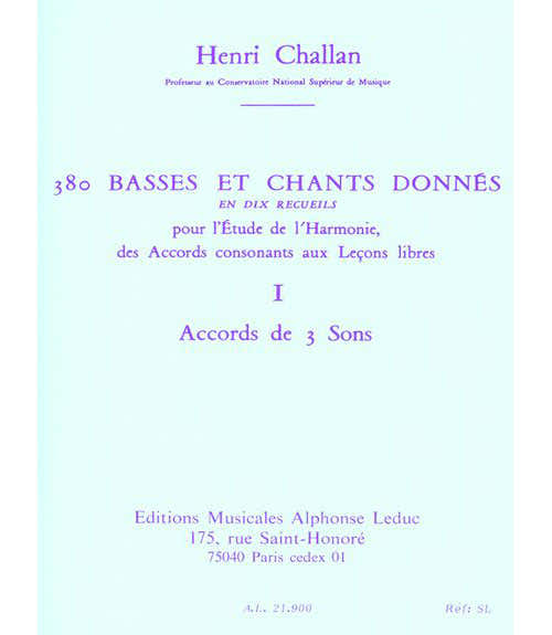 CHALLAN H. - 380 BASSES ET CHANTS DONNES VOL.7B REALISATION