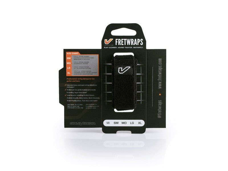 FRETWRAPS STRING MUTER- 1 PACK  BLACK (MEDIUM)