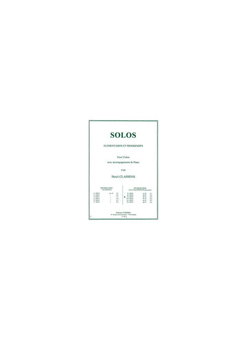 CLASSENS HENRI - SOLO N.9 OP.70 N.3 (DEUXIEME SERIE) - VIOLON ET PIANO