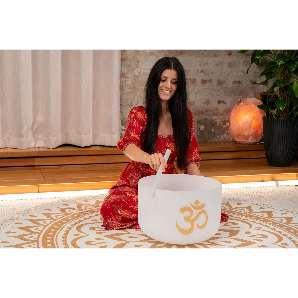 16" Om Crystal Singing Bowl 136.10 Hz / C#3