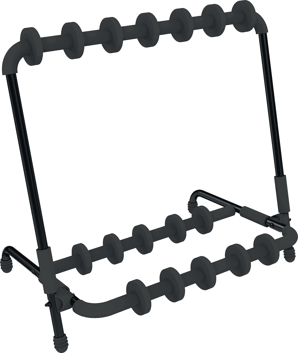 GS350BB 6-GUITAR STAND WITH ADJUSTABLE DIVIDERS BLACK