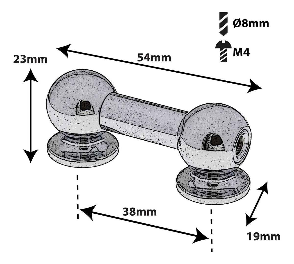 TL13D38 TUBE LUG 38MM DOUBLE ENDED X1