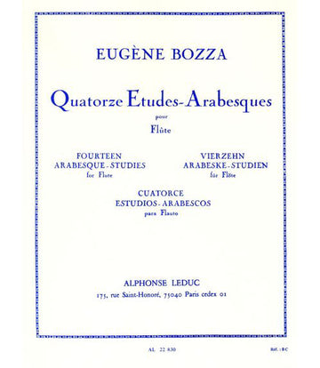 BOZZA EUGENE - 14 ARABESKEN-ETÜDEN FÜR FLÖTE