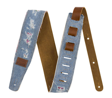 x Wrangler Gurt aus zerrissenem Denim Indigo