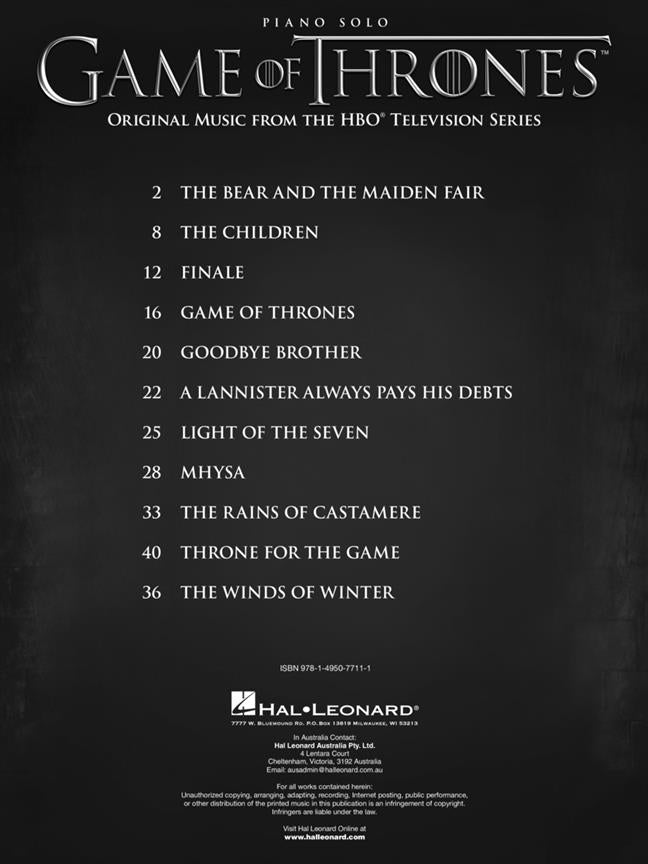 Djawadi Ramin - Game Of Thrones - Piano Solo