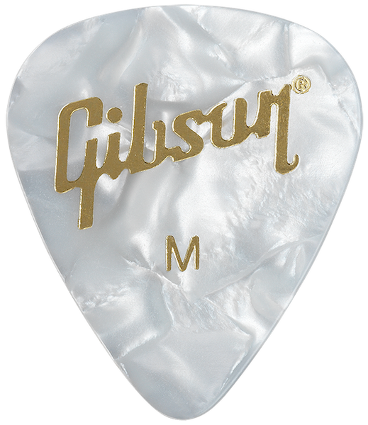 Gibson Accessories Plektren Pearloid Weiß 12 Pack Mittel