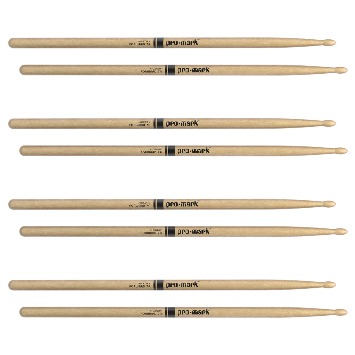 CLASSIC FORWARD 7A HICKORY OVAL WOOD TIP 4-PACK