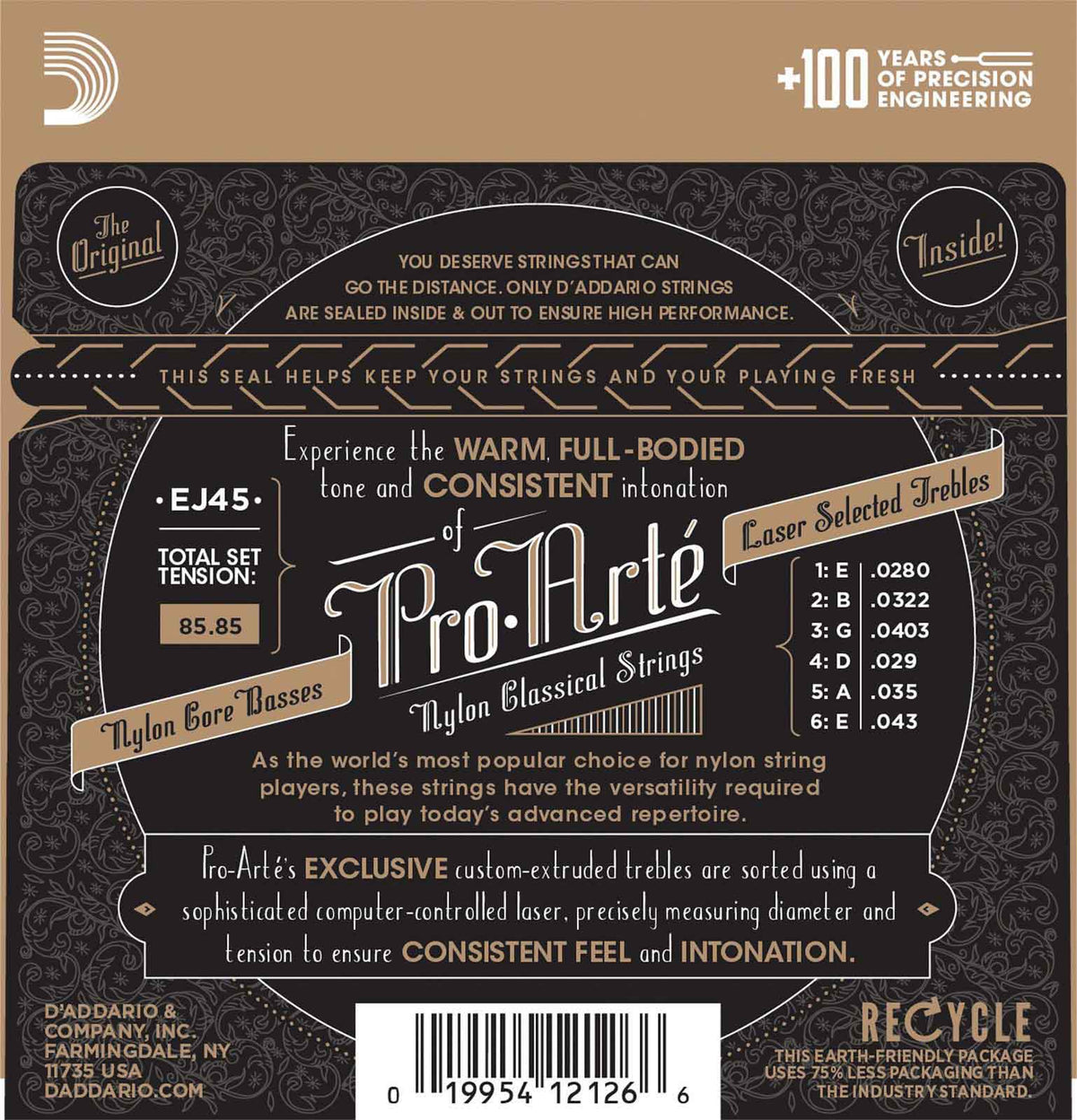 EJ45 PRO-ARTE NYLON CLASSICAL GUITAR STRINGS NORMAL TENSION
