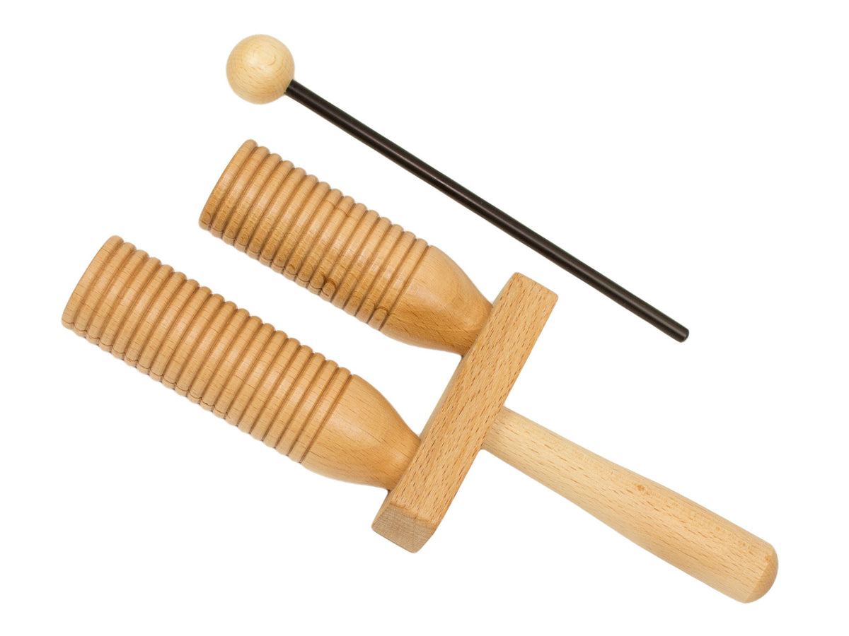 Kleines Agogo Aus Buche 2 Töne Mit Schlägel - 3+