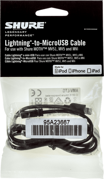 MICRO USB - LIGHTNING CABLE 38 CM