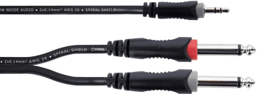 Kabel Y Abzweigkabel Mini-Klinke Stereo / 2 Mono-Klinken 1 m