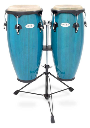 SERIES WOOD CONGA SET WITH STAND 10'' AND 11'' DOUBLE STAND  BLUE 2300BB