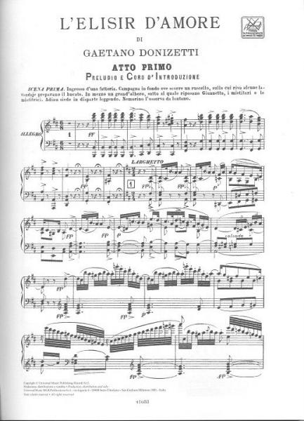 Donizetti Gaetano - L'Elisir D'Amore - Ch Piano
