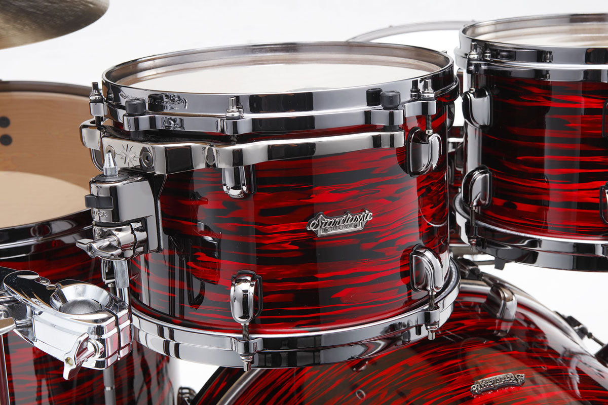 STARCLASSIC MAPLE STAGE 22 DRUM KIT BLACK NICKEL SHELL HARDWARE RED OYSTER