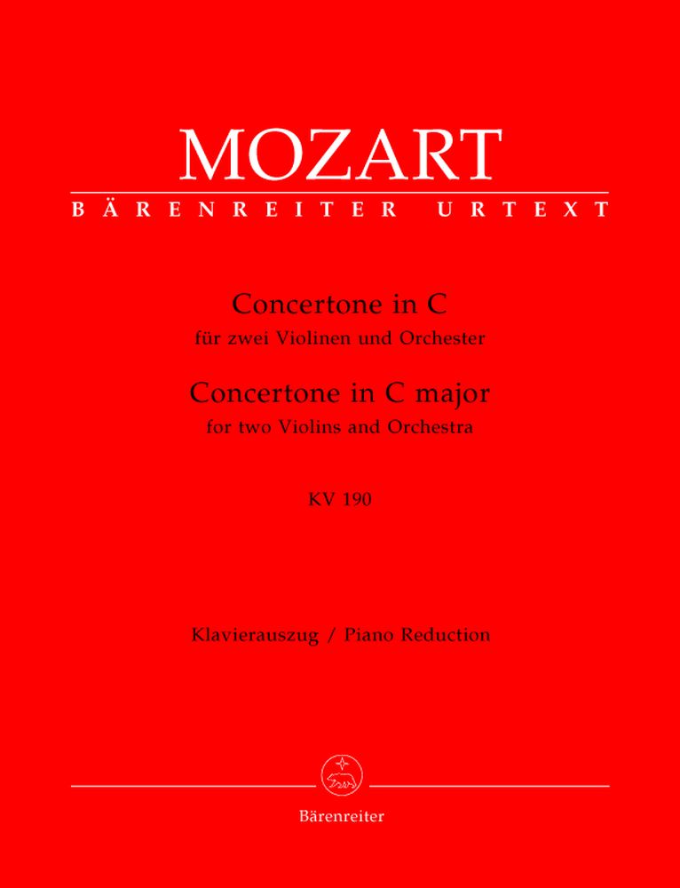 MOZART W.A. - CONCERTONE IN C FUR 2 VIOLINEN UND ORCHESTER KV 190(166B,KV6:186)