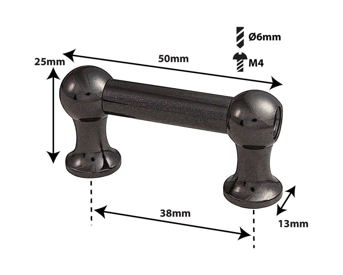TL12S38B-BK - BASS DRUM TUBE LUG BLACK - 38MM - SINGLE ENDED (X1)