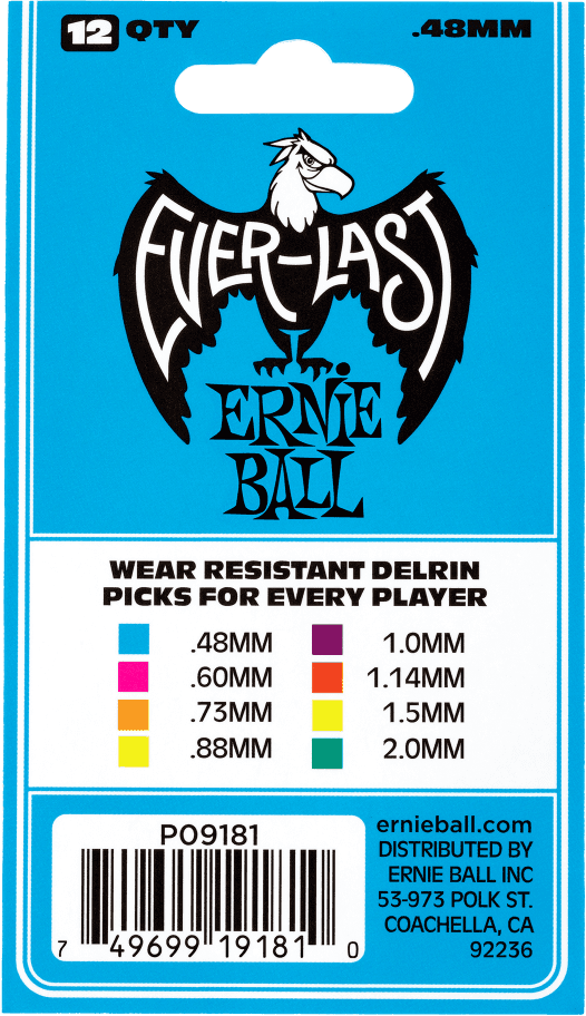 Plektren Everlast Beutel mit 12 Blau 0,48mm