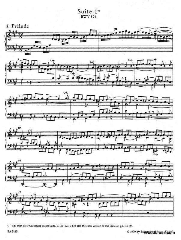 BACH J.S. - DIE SECHS ENGLISCHEN SUITEN BWV 806-811