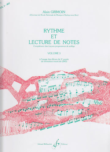 GRIMOIN ALAIN - RYTHME ET LECTURE DE NOTES VOL.3