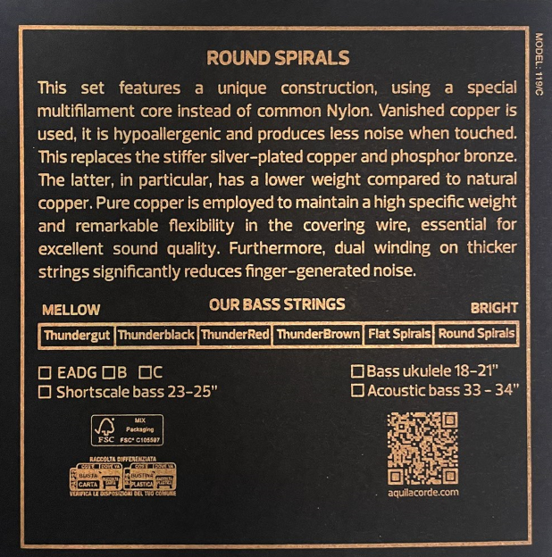 320U 4er-Set Round Spirals-Saiten für Akustikbass