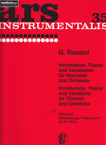 ROSSINI GIOACCHINO - INTRODUCTION THEME AND VARIATIONS - CLARINET & PIANO