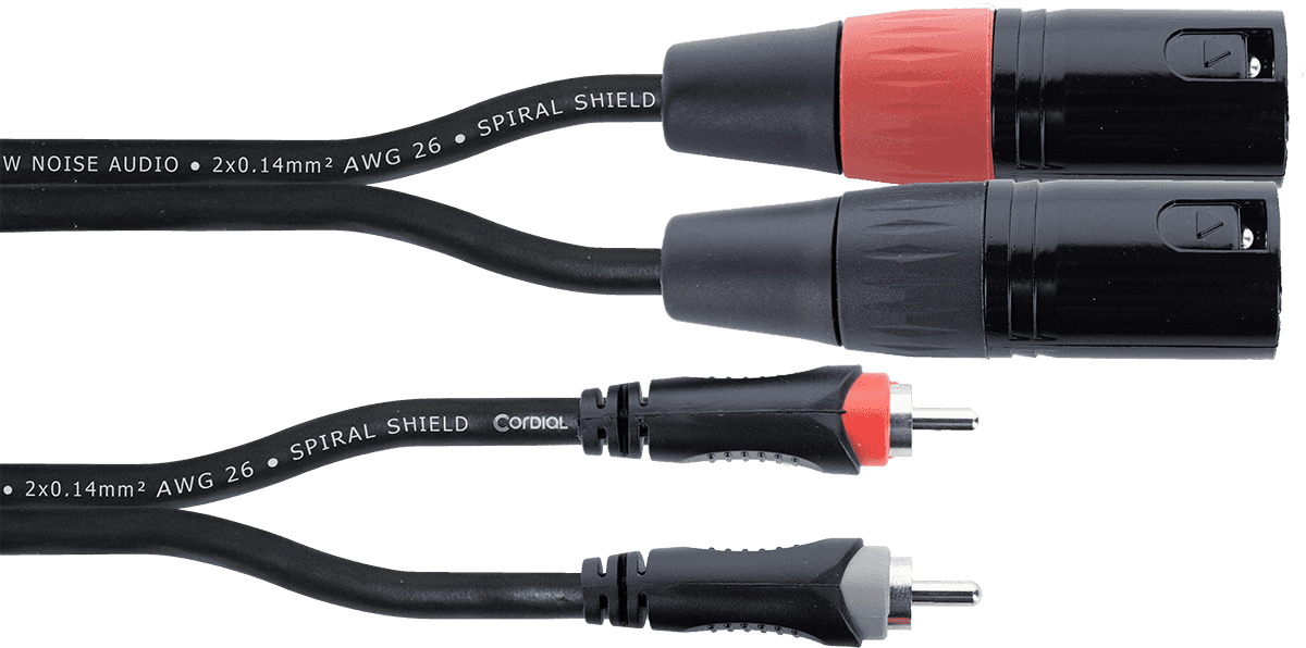 Doppeltes Audiokabel XLR-Stecker / RCA 3 M