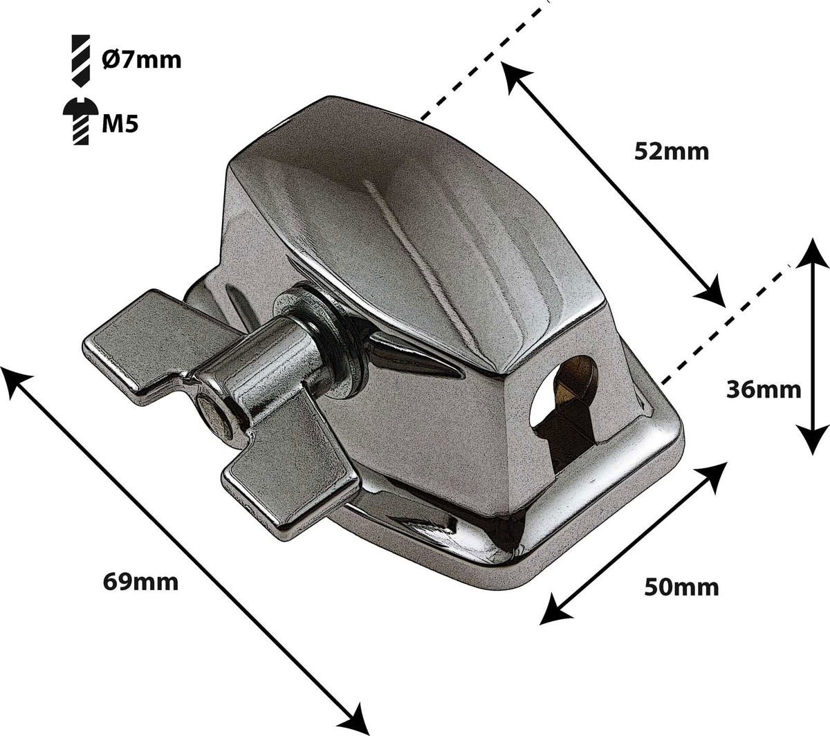 TB8BK - Tom / Standtom-Halterung Ø9.5-10.5mm - 52mm Schwarz (x1)