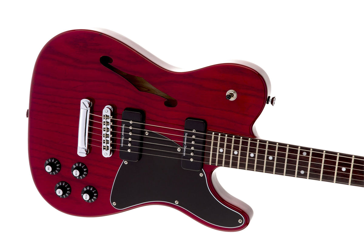 Telecaster JA-90 Thinline Signature Jim Adkins LRL Karmesinrot transparent