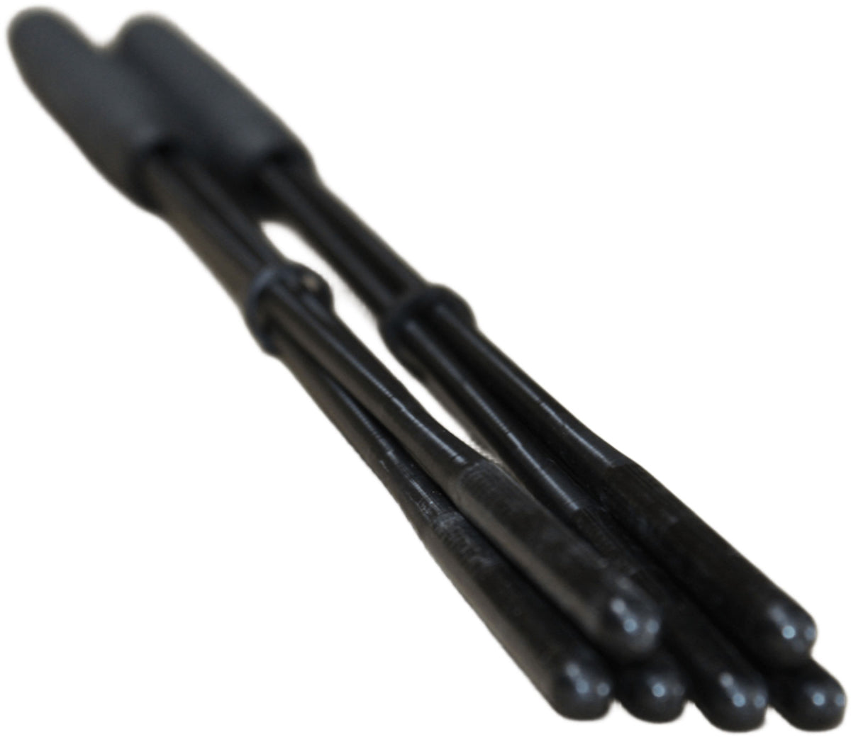 Tamborim-Schlagzeugstock 3 gespreizte Stränge schwarz, 36cm - hart