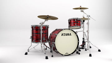 STARCLASSIC MAPLE ROCK 22 DRUM KIT SMOKED BLACK NICKEL SHELL HARDWARE RED OYSTER