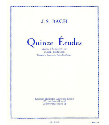 BACH J.S./DELECLUSE - 15 ETUDES - CLARINETTE