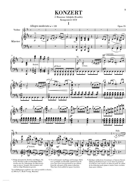 Tschaikowsky P.i. - Violin Concerto Op. 35