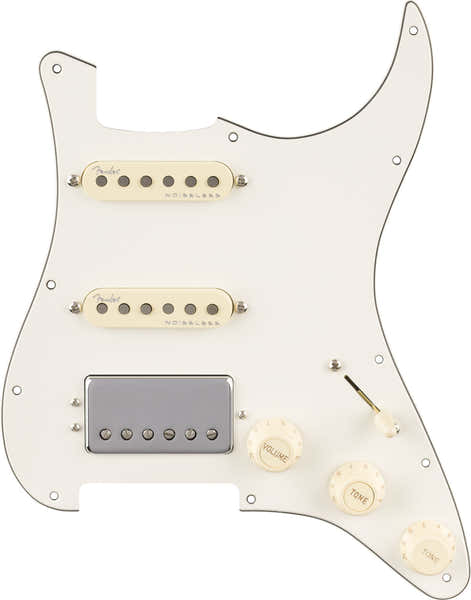Vorverdrahtetes Strat-Schlagbrett Quadra Tap/Ultra Noiseless HSS Pergament 11-Loch PG